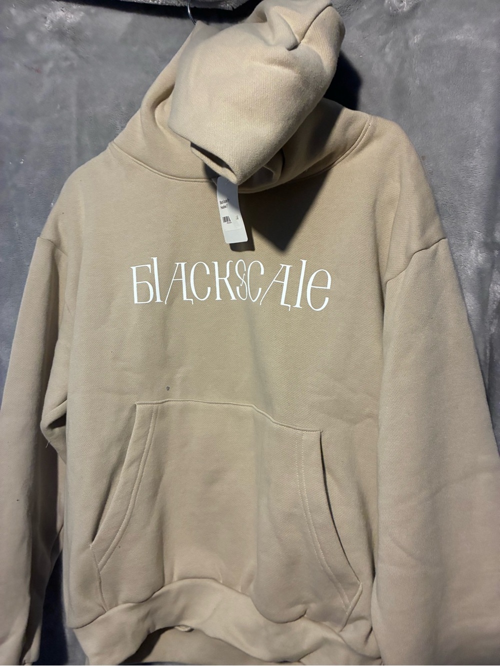 Black Scale Beige Graphic Logo Hoodie